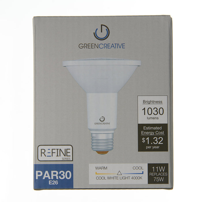 Green Creative 11PAR30/940FL40/277V/SL PAR30 E26 Base 11W Refine Series High 95 CRI 120-277V Non-Dimmable (37193)