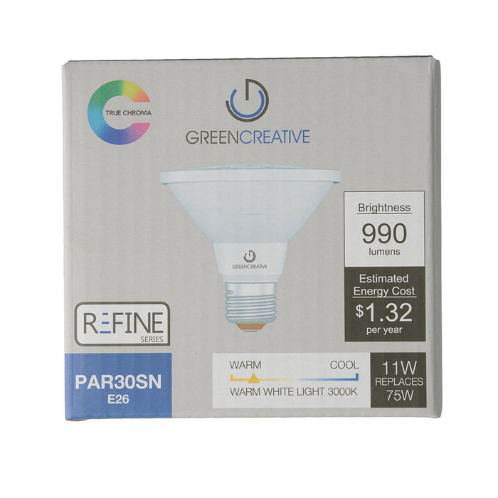 Green Creative 11PAR30SNDIM/930NF25/SL PAR30SN E26 Base 11W Refine Series High 95 CRI 25 Degree Beam Angle 120V Dimmable (37196)
