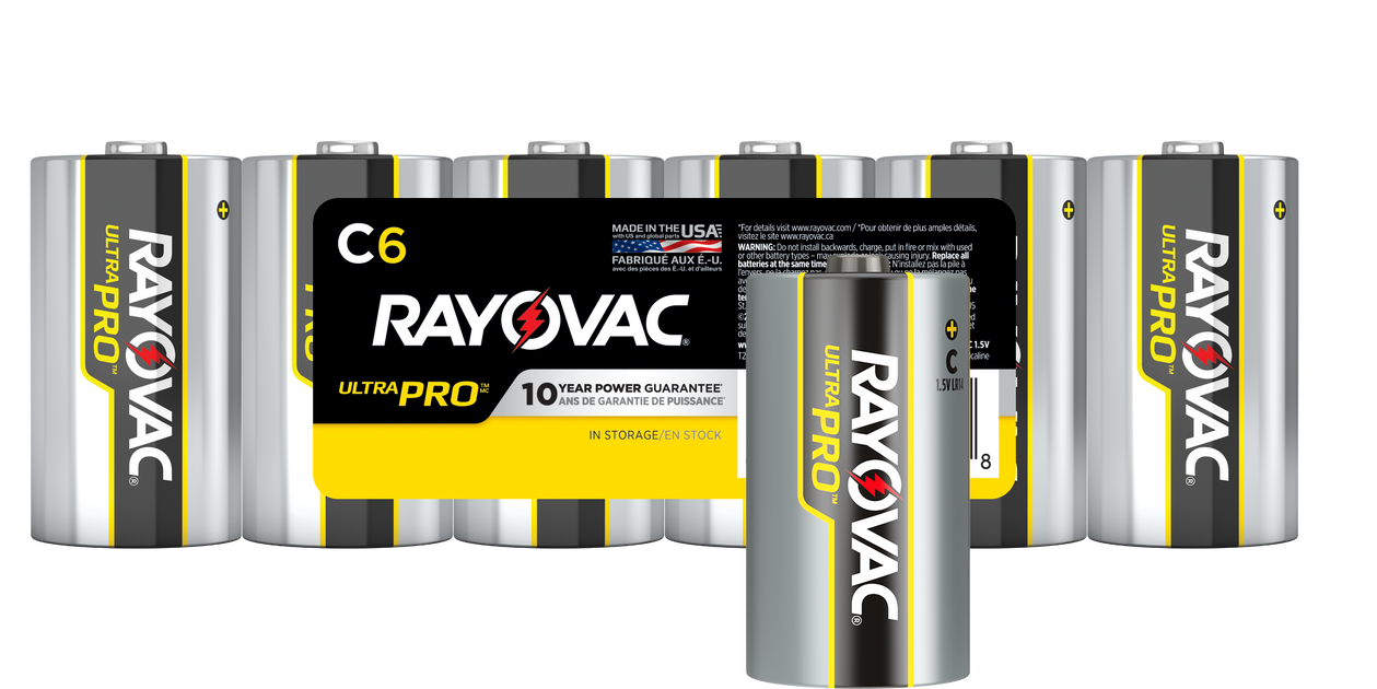 Rayovac ROV-ALC-6 Ultra Pro Alkaline C Batteries Shrink-Wrapped 6-Pack ...