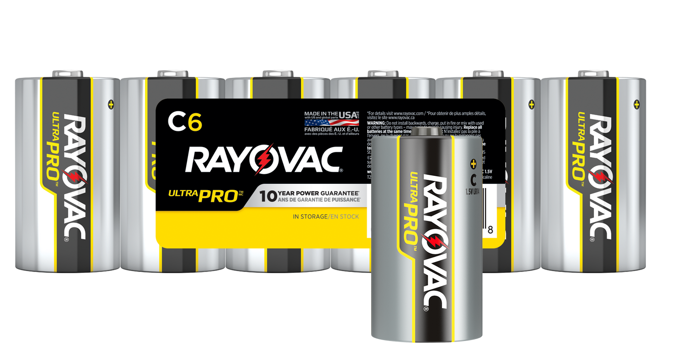 Rayovac Ultra Pro Alkaline C Batteries Shrink-Wrapped 6-Pack Priced Per Battery (ROV-ALC-6)