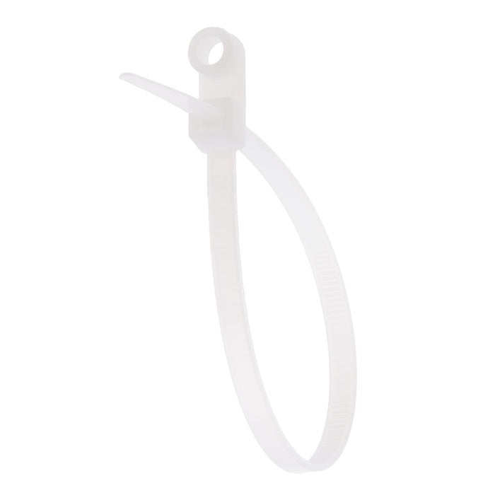 NSI 7.5 Inch Cable Tie Natural Screw Mount 50 Pound 100 Per Pack (GRP-M750N)