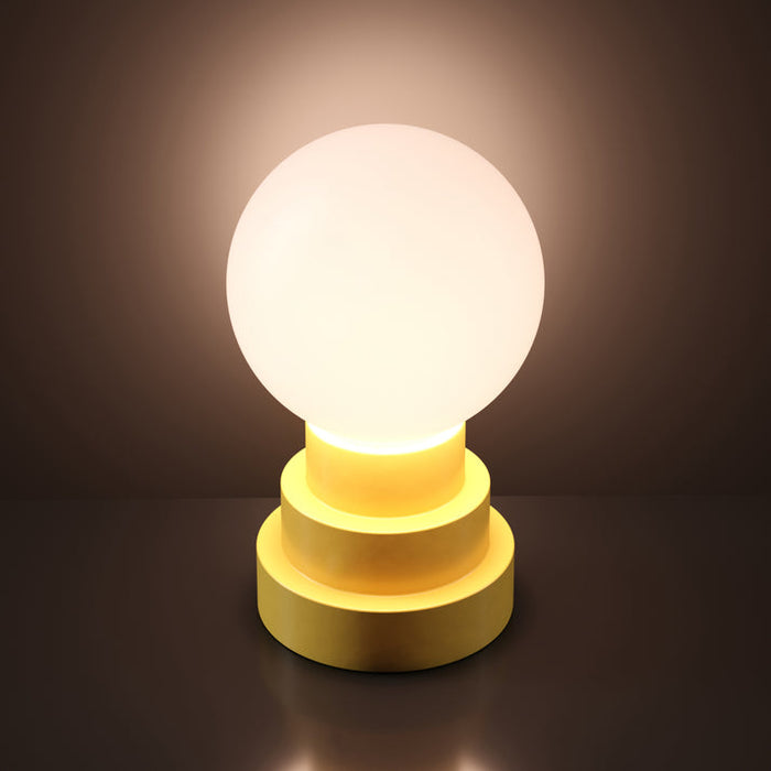 Bulbrite GLOBE/TL/CI Cordless Indoor Modern Table Lamp Globe 3.7V 2700K 90 CRI 300Lm Citrone (K70203)