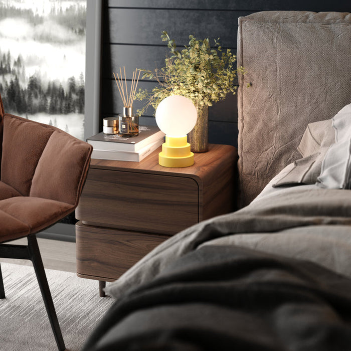 Bulbrite GLOBE/TL/CI Cordless Indoor Modern Table Lamp Globe 3.7V 2700K 90 CRI 300Lm Citrone (K70203)