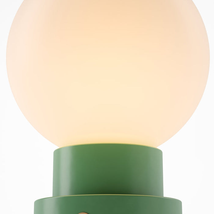 Bulbrite GLOBE/TL/MO Cordless Indoor Modern Table Lamp Globe 3.7V 2700K 90 CRI 300Lm Moss (K70200)