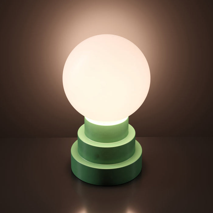 Bulbrite GLOBE/TL/MO Cordless Indoor Modern Table Lamp Globe 3.7V 2700K 90 CRI 300Lm Moss (K70200)