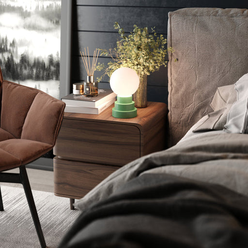 Bulbrite GLOBE/TL/MO Cordless Indoor Modern Table Lamp Globe 3.7V 2700K 90 CRI 300Lm Moss (K70200)