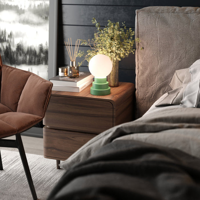 Bulbrite GLOBE/TL/MO Cordless Indoor Modern Table Lamp Globe 3.7V 2700K 90 CRI 300Lm Moss (K70200)