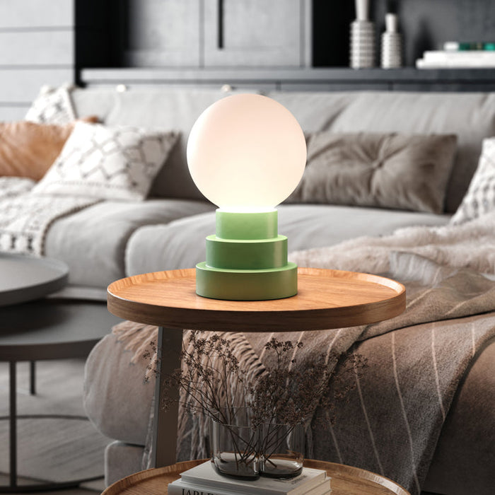 Bulbrite GLOBE/TL/MO Cordless Indoor Modern Table Lamp Globe 3.7V 2700K 90 CRI 300Lm Moss (K70200)