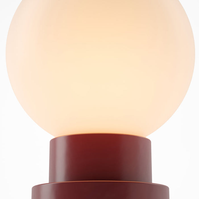 Bulbrite GLOBE/TL/OX Cordless Indoor Modern Table Lamp Globe 3.7V 2700K 90 CRI 300Lm Oxblood (K70201)