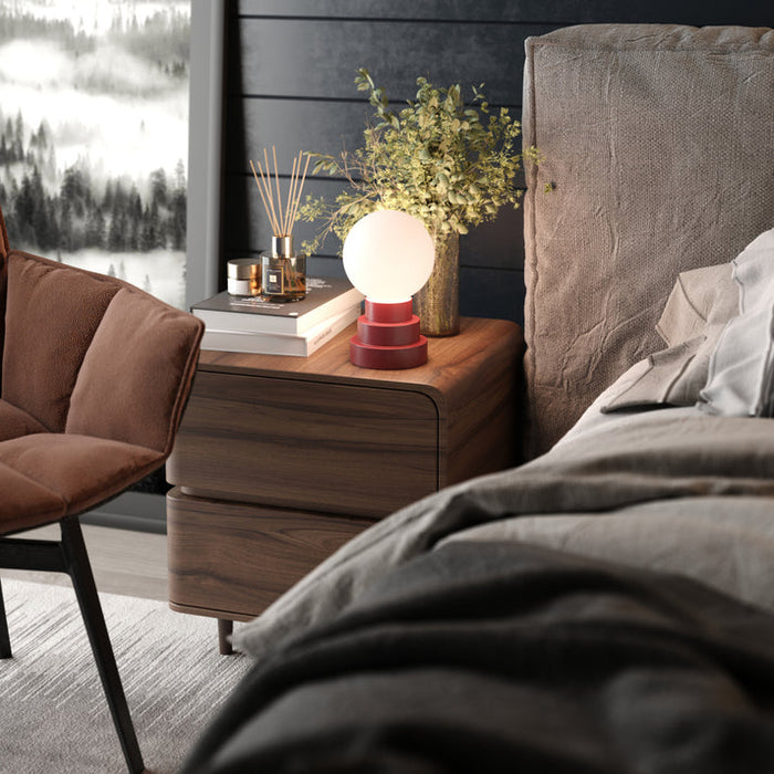 Bulbrite GLOBE/TL/OX Cordless Indoor Modern Table Lamp Globe 3.7V 2700K 90 CRI 300Lm Oxblood (K70201)