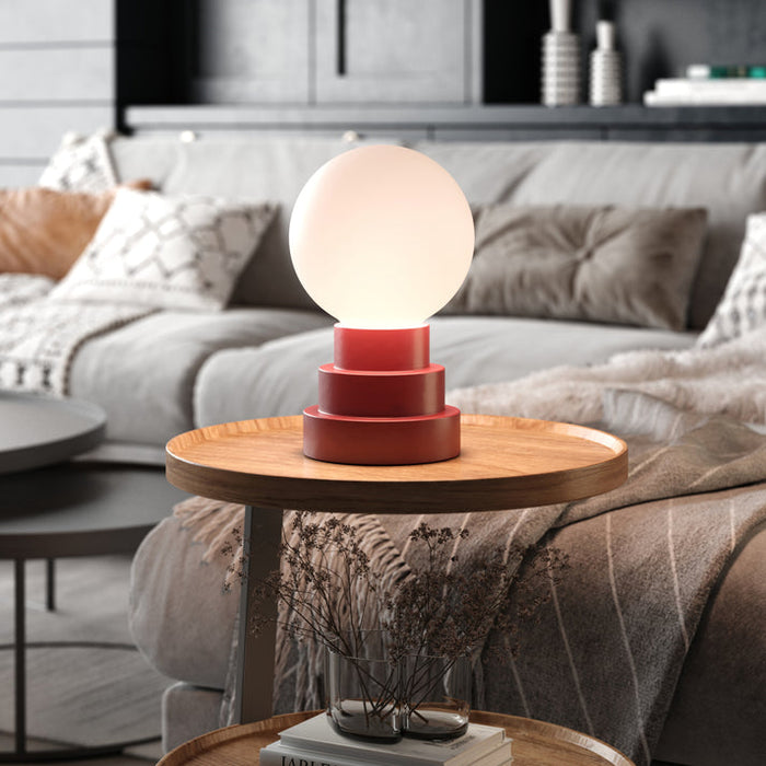 Bulbrite GLOBE/TL/OX Cordless Indoor Modern Table Lamp Globe 3.7V 2700K 90 CRI 300Lm Oxblood (K70201)