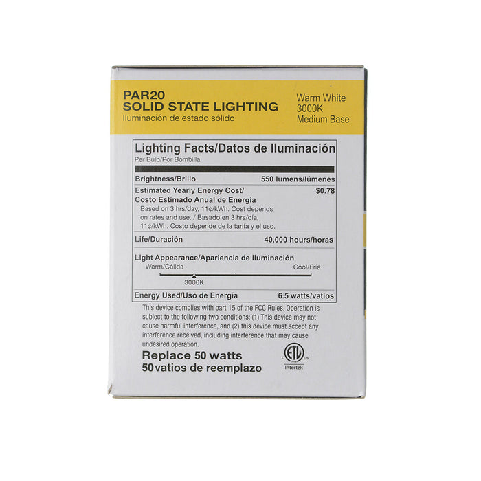 Halco 7PAR20-FL-LED-930-D-BLK-PS 6.5W LED PAR20 Flood 40 Degree Beam Dimming 90 CRI 3000K Black Housing T20/T24 JA8-2019-Performance Series (80213)