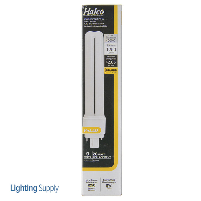 Halco PL9O-840-HYBM-2P-LED 9W Omni Directional LED 2-Pin Plug-In 4000K Hybrid - Type A Magnetic Ballast/Type B Non-Dimmable (82148)