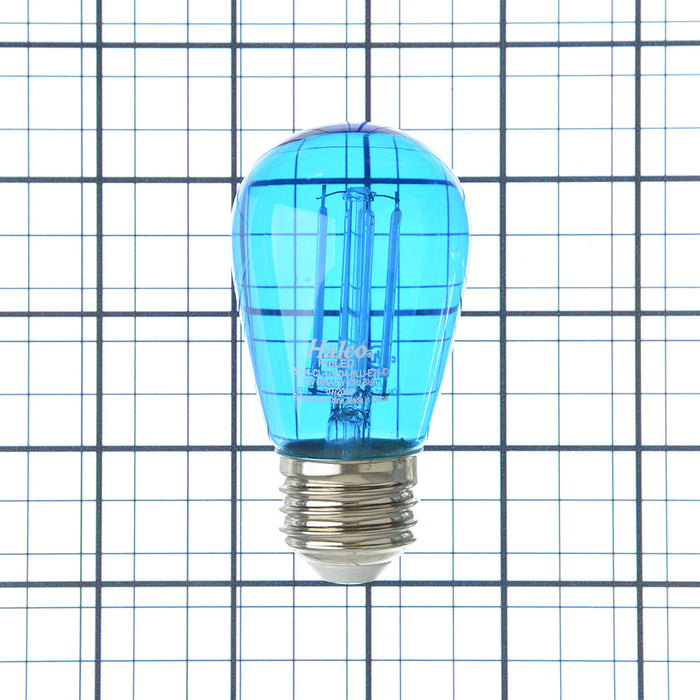 Halco 5S14-CL-FLED4-BLU-E26-D LED Filament S14 Blue Lamp Medium E26 Base 5W 200Lm 80 CRI 120V Dimmable (82687)