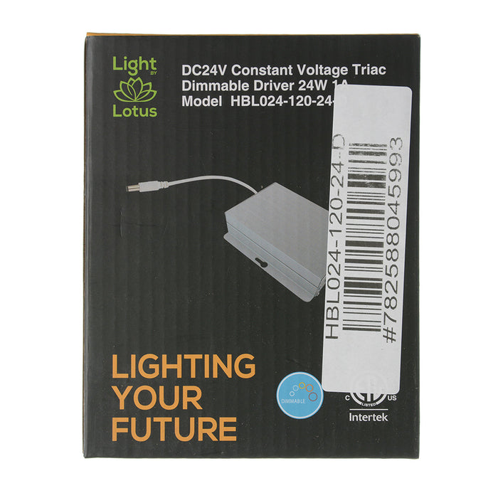Lotus LED Lights 24V Hard Wired Dimmable Driver 24W Input 120V AC 6-Port Hub Included (HBL024-120-24-D)