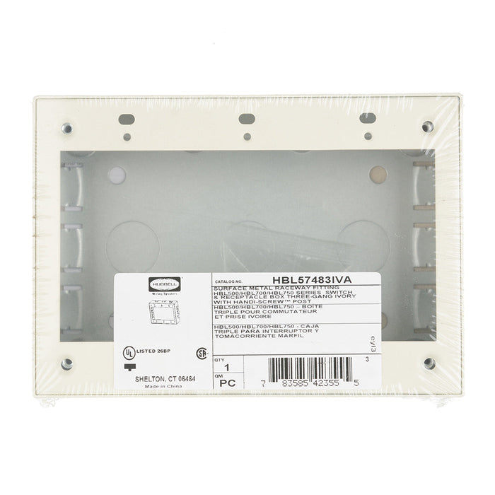 Bryant Raceway 3-Gang Box Standard HBL500/700/HBL750 Ivory (HBL57483IVA)