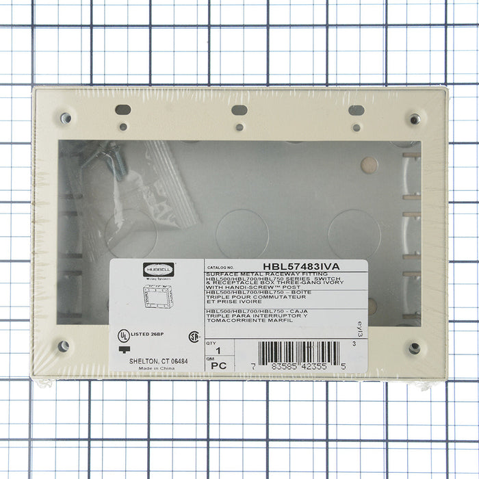 Bryant Raceway 3-Gang Box Standard HBL500/700/HBL750 Ivory (HBL57483IVA)