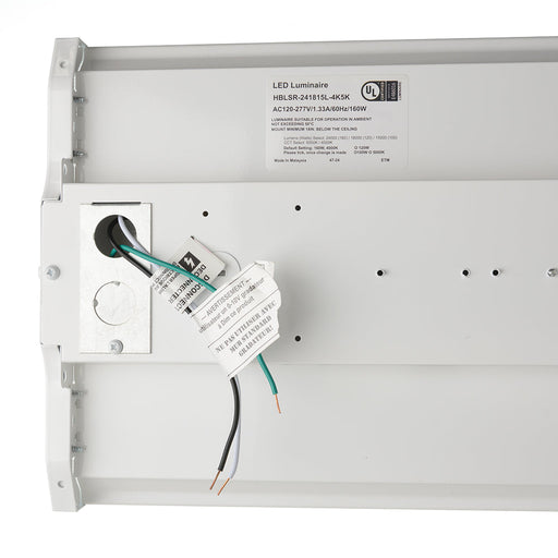 Standard-BL Linear High Bay Sensor Ready Selectable Lumen/CCT 12000Lm/18000Lm/24000Lm 4000K/5000K White Universal 120-277V ACV Medium Lens Distribution No Emergency Driver (HBLSR-241815L-4K5K)