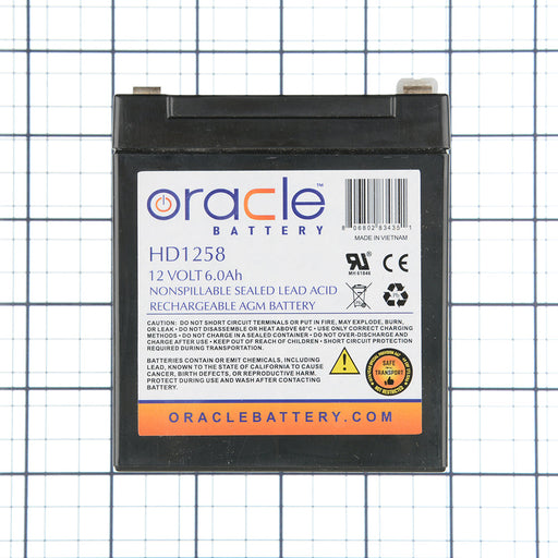Oracle 12V 5.8 Amp Hour Heavy-Duty Multi-Purpose Sealed Lead Acid AGM (HD1258)