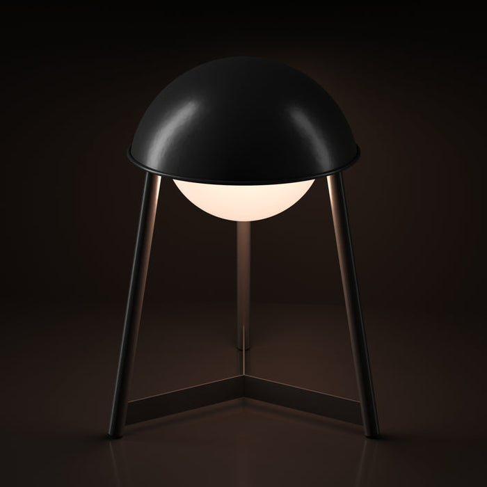 Bulbrite HELMET/TL/BL Cordless Indoor Modern Table Lamp Helmet 3.7V 2700K 90 CRI 300Lm Black (K70105)