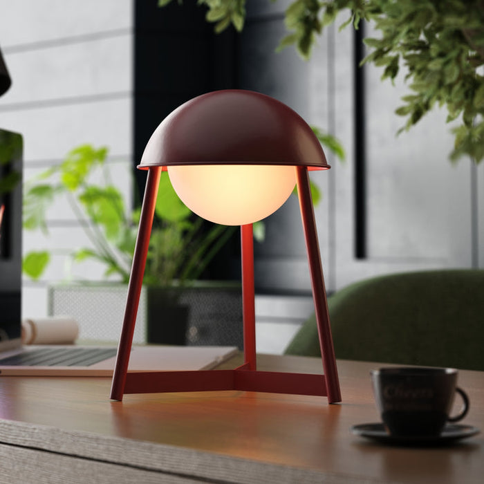 Bulbrite HELMET/TL/OX Cordless Indoor Modern Table Lamp Helmet 3.7V 2700K 90 CRI 300Lm Oxblood (K70101)