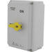 Bryant TECH-SPEC Motor Disconnect Switch 3-Pole 100A 600V AC NEMA 4X 12 Non-Metallic Enclosure 1 NO Break Before Main Auxiliary Contact (BRYDS100VFD)
