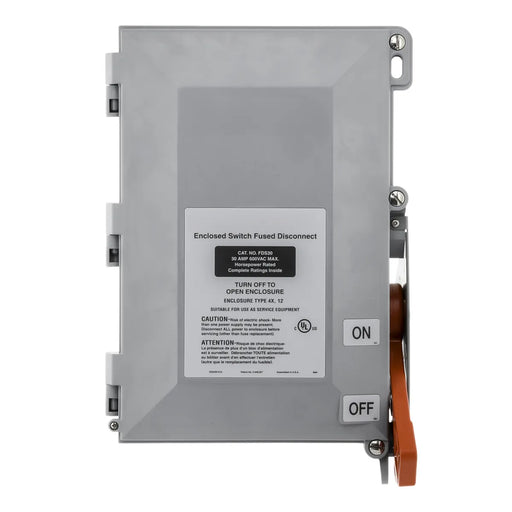 Bryant TECH-SPEC Fused Disconnect Switch Fused 3-Pole 60A 600V AC NEMA 4X 12 Non-Metallic Enclosure For Use With Class J Fuses (BRYFD60)