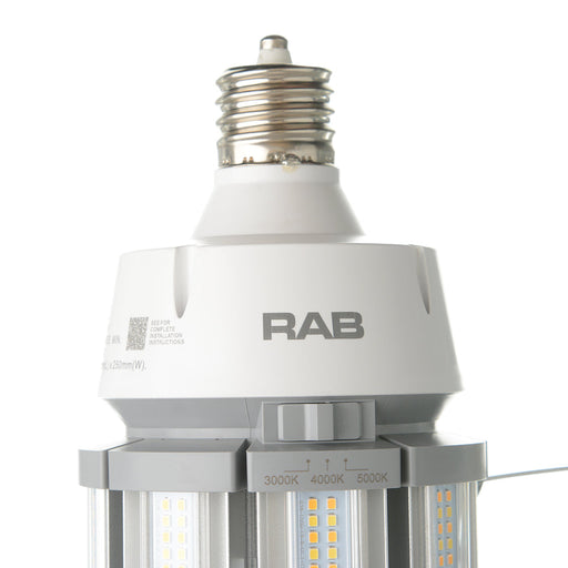 RAB HID Post Top 80 CRI Type B 100W CCT Selectable 3000K/4000K/5000K EX39 Base 277-480V (HID-100-EX39-8CCT-BYP/5SP/480V)