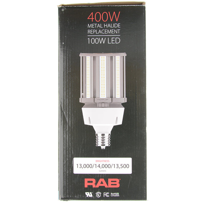 RAB HID Post Top 80 CRI Type B 100W CCT Selectable 3000K/4000K/5000K EX39 Base 277-480V (HID-100-EX39-8CCT-BYP/5SP/480V)