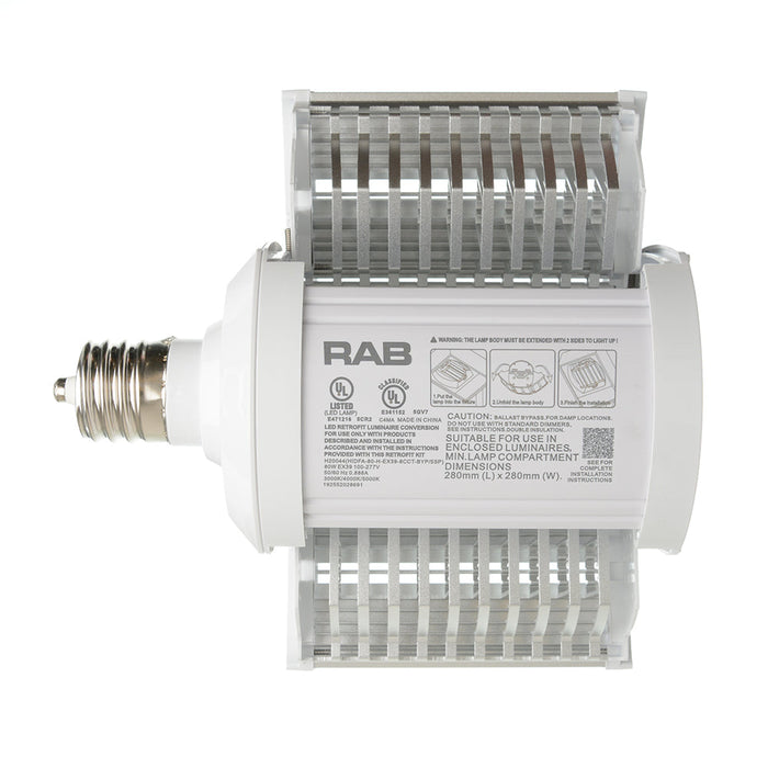 RAB HID Shoebox 80 CRI Type B 80W CCT Selectable 3000K/4000K/5000K 5 Sensor Ports (HIDFA-80-H-EX39-8CCT-BYP/5SP)