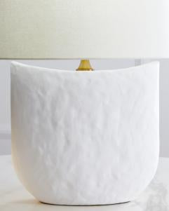 Generation Lighting Cenotes Table Lamp Matte White Ceramic Finish With White Linen Fabric Shade (HT1031MWC1)