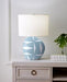 Generation Lighting Franz Table Lamp Semi Matte Lavender Finish With White Linen Fabric Shade (HT1041WLSML1)