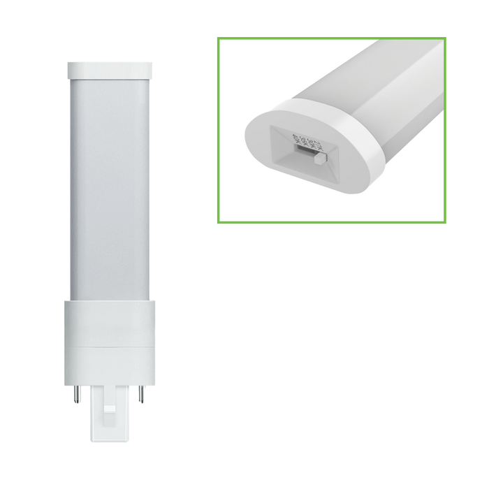 EIKO L3.5WPLS/ABP/8FCCT/U/G23/H 3.5W 350Lm LED PLS Type A+B Plastic 80 CRI CCT Selectable 2700K/3000K/3500K/4000K 120-277V Horizontal G23 Base (15474)