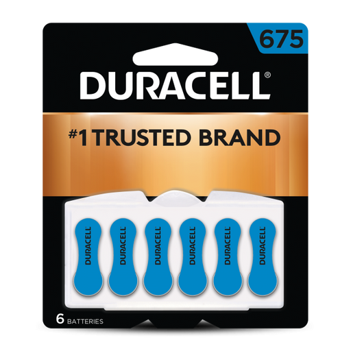 Duracell 4133366126 Hearing Aid Zinc Air 1.4V 6 Pack Blister (DA675B6)