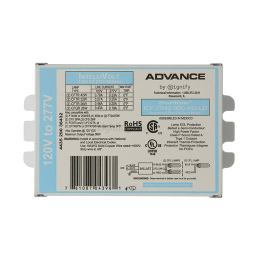 Advance ICF2S4290CM2LD35M Electronic Ballast-2 42W Compact Fluorescent (913710262302)