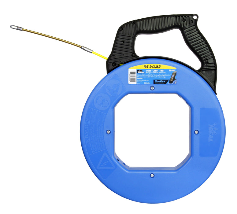 Ideal S-Class Fish Tape With Blueview Digital Display 100 Foot With Gold-Fish Leader (31-661)