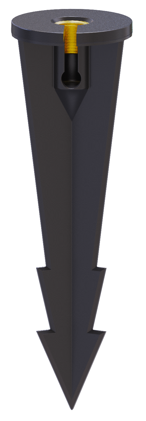 GM Lighting ILS Large ABS Plastic Stake 3X9.6 Inch Brass Insert Slot (ILS-A120PBI)