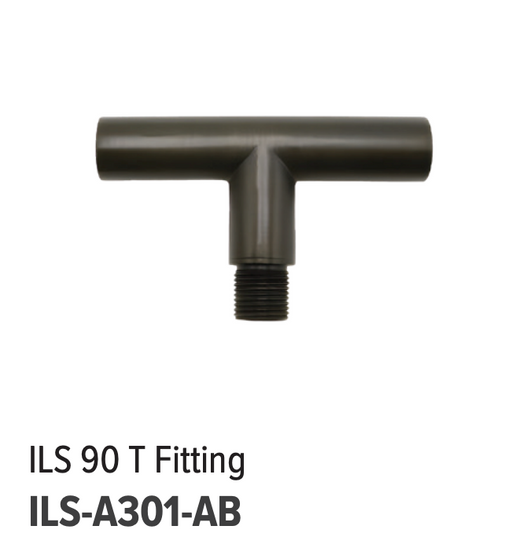 GM Lighting ILS 90 T Fitting Brass-Brass Locknut Antique Brass Finish (ILS-A301-AB)