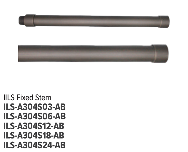 GM Lighting ILS Fixed Stem 18 Inch Brass-Brass Locknut Antique Brass Finish (ILS-A304S18-AB)
