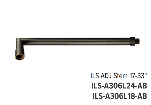 GM Lighting ILS Fixed L Stem 18 Inch Brass-Brass Locknut Antique Brass Finish (ILS-A306L18-AB)