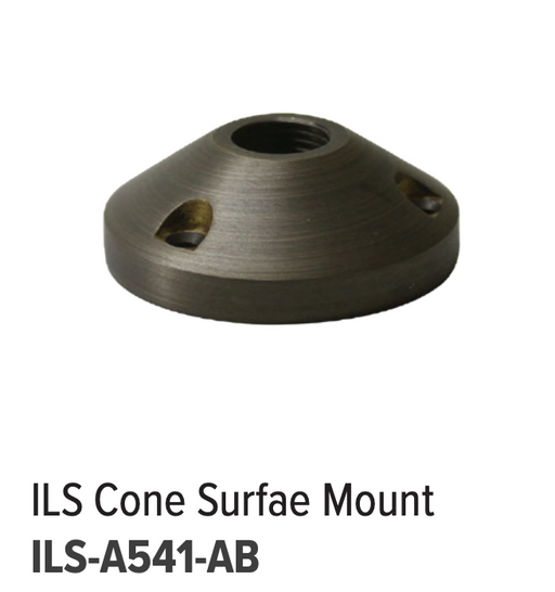 GM Lighting ILS Cone Surface Mount Brass Antique Brass Finish Set Screw [3X] Stainless Steel Black Screws (ILS-A541-AB)