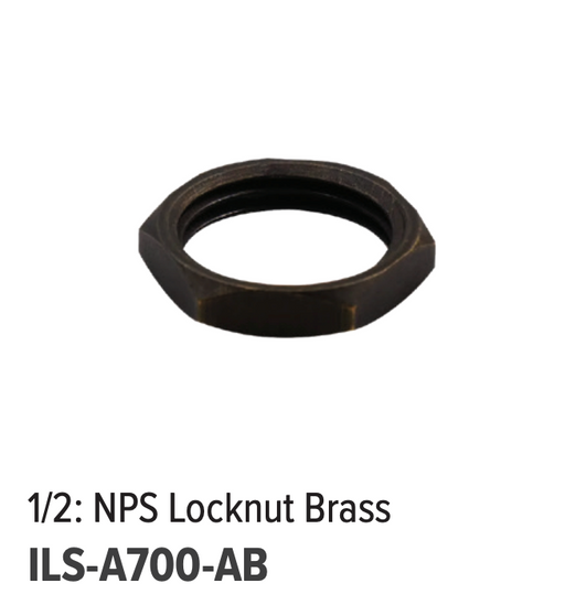 GM Lighting ILS 1/2 NPS Locknut Brass (ILS-A700-AB)
