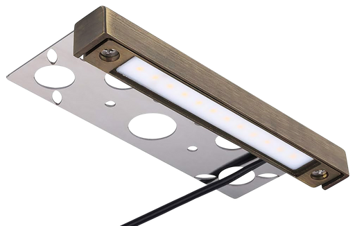 GM Lighting ILS Hardscape Light 7 Inch 2700K 4W Antique Brass Integrated Lamp 4W Maximum 3 Stainless Steel Brackets (ILS-H100-27K-AB)