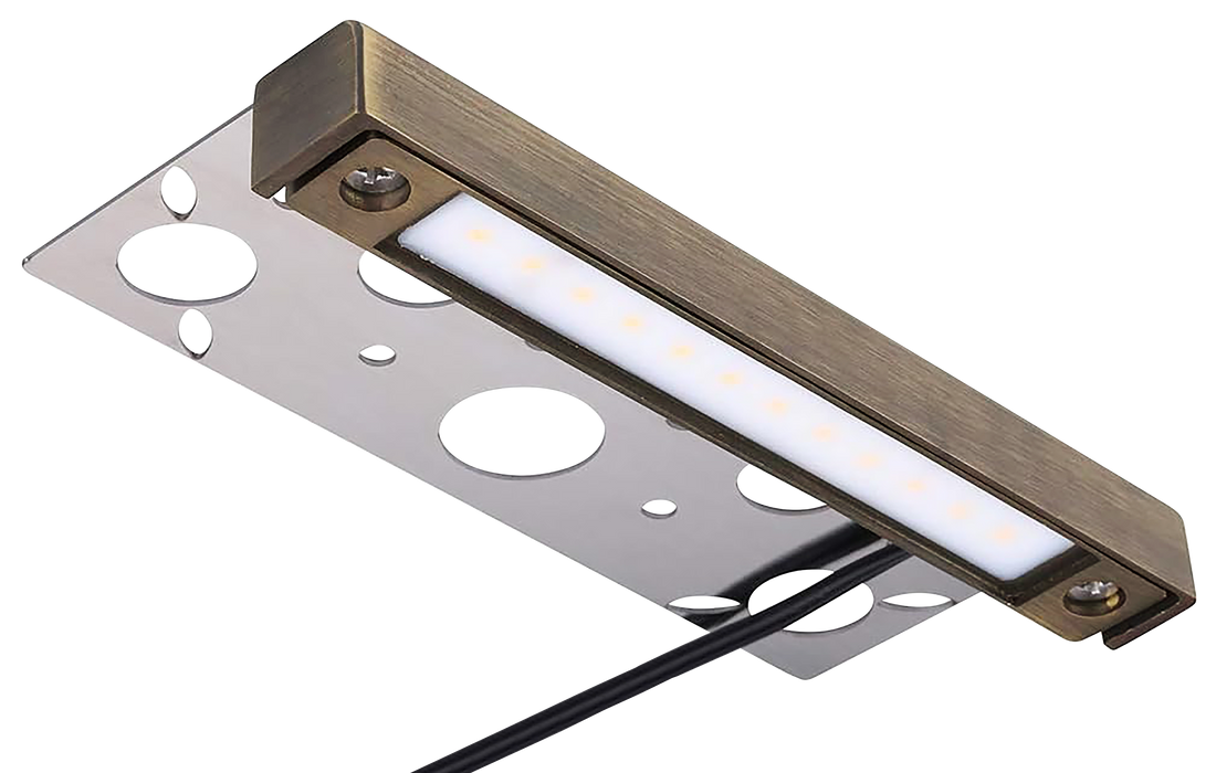 GM Lighting ILS Hardscape Light 7 Inch 3000K 4W Antique Brass Integrated Lamp 4W Maximum 3 Stainless Steel Brackets (ILS-H100-30K-AB)