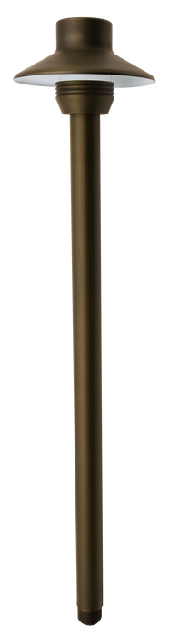 GM Lighting ILS Path 101 4 Inch Hat Path Light 19 Inch High Antique Brass With ILS-A100P Stake - G4 Lamp 4W Maximum [Not Included] (ILS-P101-AB)
