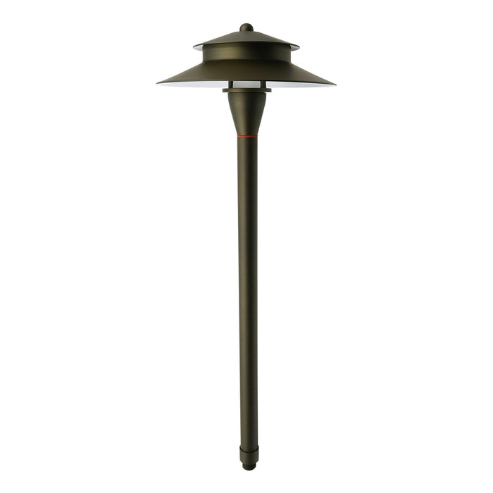 GM Lighting ILS Path 202 8.4 Inch 2-Tier 24 Inch High Hat Path Light Antique Brass With ILS-A100P Stake - G4 Lamp 4W Maximum [Not Included] (ILS-P202-AB)