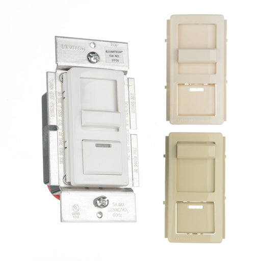 Leviton 5 Amp 120VAC 60Hz Single-Pole IllumaTech Full Range Preset Electro-Mechanical Slide Fan Speed Control LED Locator Light White (IPF05-1LZ)