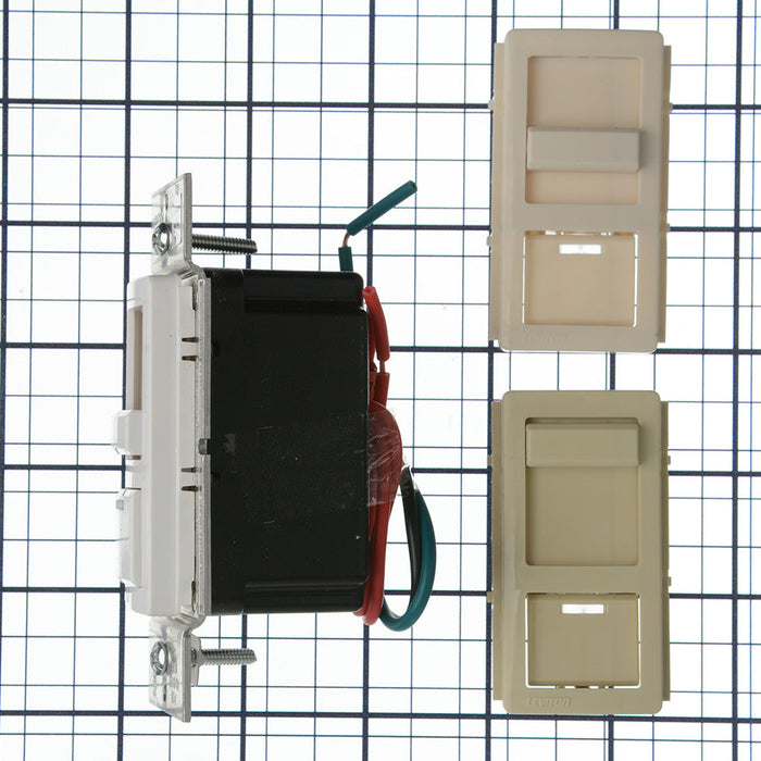 Leviton 5 Amp 120VAC 60Hz Single-Pole IllumaTech Full Range Preset Electro-Mechanical Slide Fan Speed Control LED Locator Light White (IPF05-1LZ)