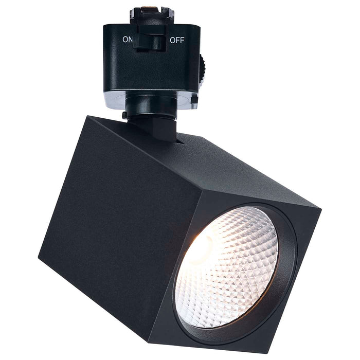 SATCO/NUVO 8W Square LED Track Head CCT Selectable 2700K/3000K/3500K/4000K/5000K Dim To Warm J Style 36 Degree Beam Angle 120V Black (JH5052)