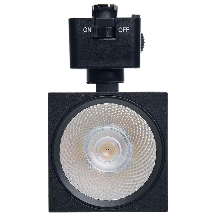 SATCO/NUVO 8W Square LED Track Head CCT Selectable 2700K/3000K/3500K/4000K/5000K Dim To Warm J Style 36 Degree Beam Angle 120V Black (JH5052)